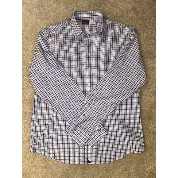 UNTUCKit Shirt Mens Size XL Blue Check Casual Button Up Long Sleeve - Picture 1 of 6
